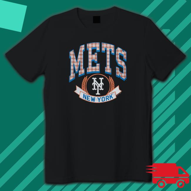 Offcial Homage Merch New York Mets Plaid T-Shirt Offcial Homage Merch New York Mets Plaid T-Shirt