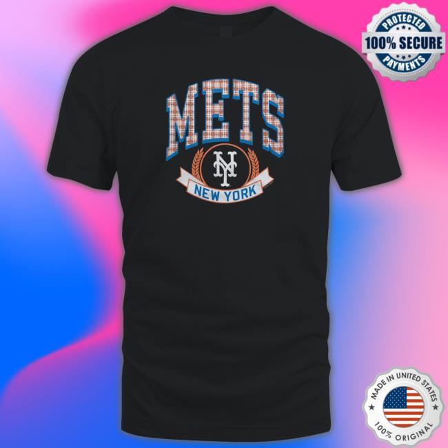Offcial Homage Merch New York Mets Plaid T-Shirt Offcial Homage Merch New York Mets Plaid T-Shirt