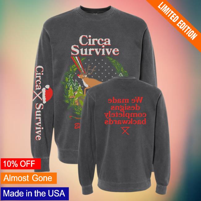 Official Circa Survive Blue Sky Noise Holiday Hoody Black Circasurvive