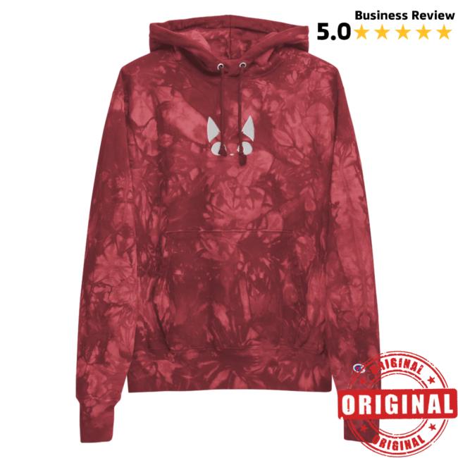 Yujin Clothing x Champion Amazed Cat Tie Dye Hooded Sweatshirt Red