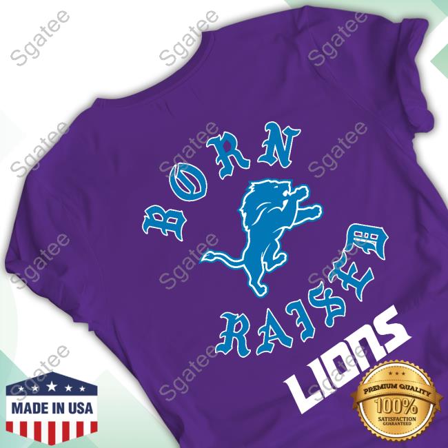 Unisex Born x Raised Black Detroit Lions T-Shirt Size: Small