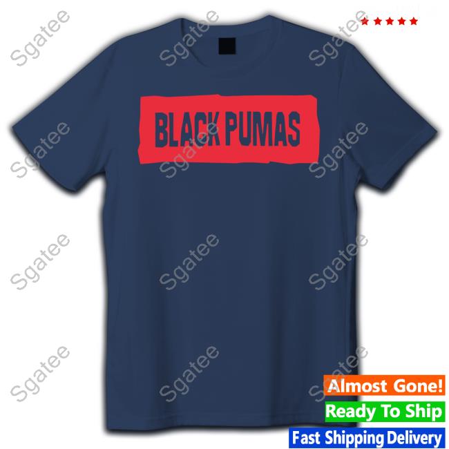 Official Hello Merch Black Pumas Red Logo Stamp Hoodie Official Hello Merch Black Pumas Red Logo Stamp Hoodie