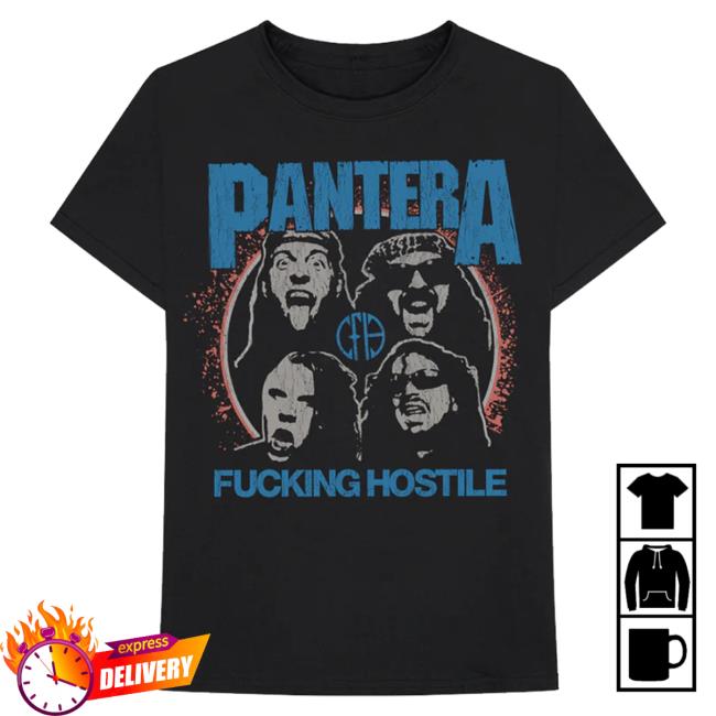 Official Pantera Merch Store Shop Pantera Four Face Hostile T Shirt