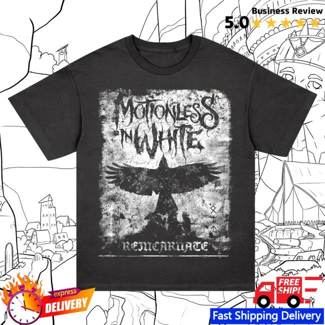 Official Miwmerch Motionless In White Reincarnate Crow Popover Shirt (Black) Miw Merch Store