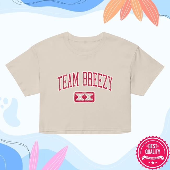 Official Chris Brown Merch Store Chris Brown Team Breezy Tailgate Women's Croptop T Shirt Beige Official Chris Brown Merch Store Chris Brown Team Breezy Tailgate Women's Croptop T Shirt Beige