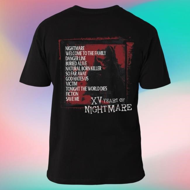 Official Avenged Sevenfold Nightmare - Tracklist Shirt (Nightmare 15th Anniversary) A7X World Official Avenged Sevenfold Nightmare - Tracklist Shirt (Nightmare 15th Anniversary) A7X World