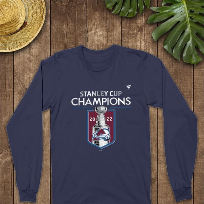 Fans Edgen Store Fanatics Experience Barstool Denver Fanatics Branded Colorado Avalanche Heathered Charcoal 2022 Stanley Cup Champions Locker Room T Shirt