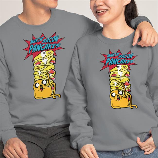Makin Bacon Pancakes Shirt Grey