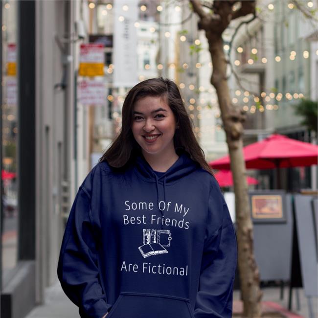 Melanie Gywer Some Of My Best Friends Are Fictional Book Nerd Hoodie