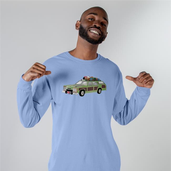 Super 70s Sports Store Antarctic Blue Super Sports Wagon Family Truckster Long Sleeve Tee Shirt