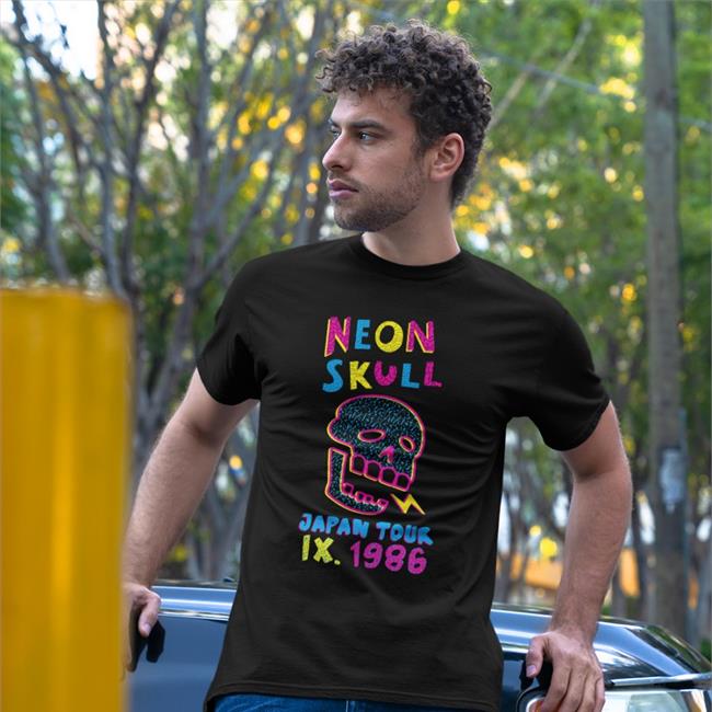 Fangamer Shop Neon Skull Japan Tour Ix 1986 Tee By Nina Matsumoto