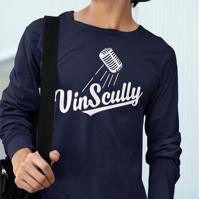 Vin Scully Microphone Tee Dodgers Etsy