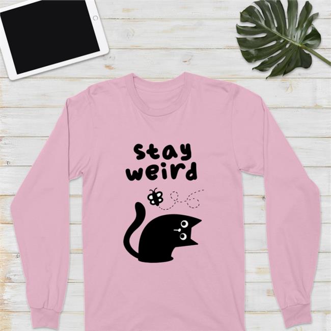 Stay Weird Cat Shirt Qwertee Merch