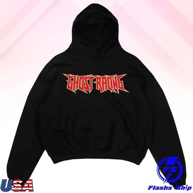 Official Ghost Racing Clothing Red Flaming Eagle Tshirt - Black
