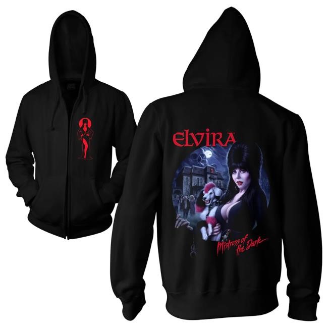 Official Cavity Colors Merch Store Shop Elvira's Haunted House Party) - Zip-Up Hooded Sweatshirt CavityColors