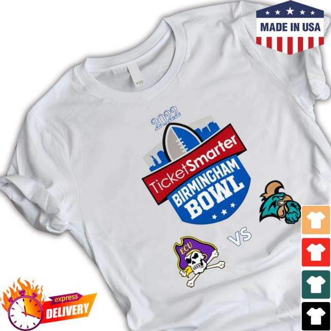Coastal Carolina vs East Carolina 2022 TicketSmarter Birmingham Bowl Shirt Coastal Carolina vs East Carolina 2022 TicketSmarter Birmingham Bowl Tee Shirt
