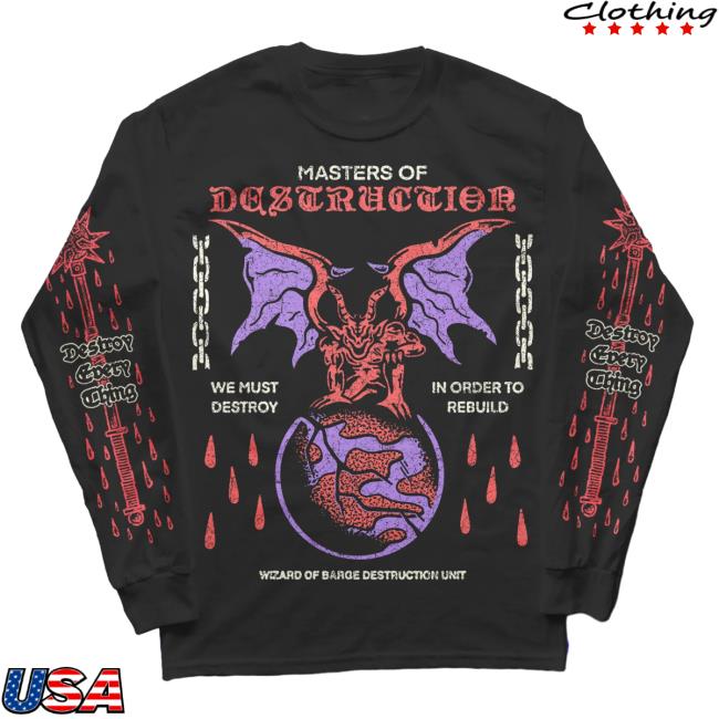 Official Wizardofbarge Merch Masters Of Destruction Long Sleeve Tee