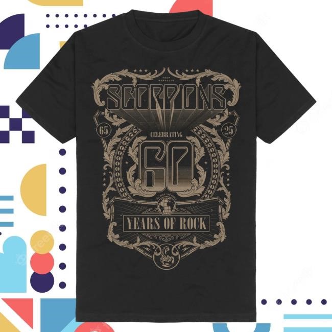 Official Scorpions Store Merch 60 Years of Rock New Shirt