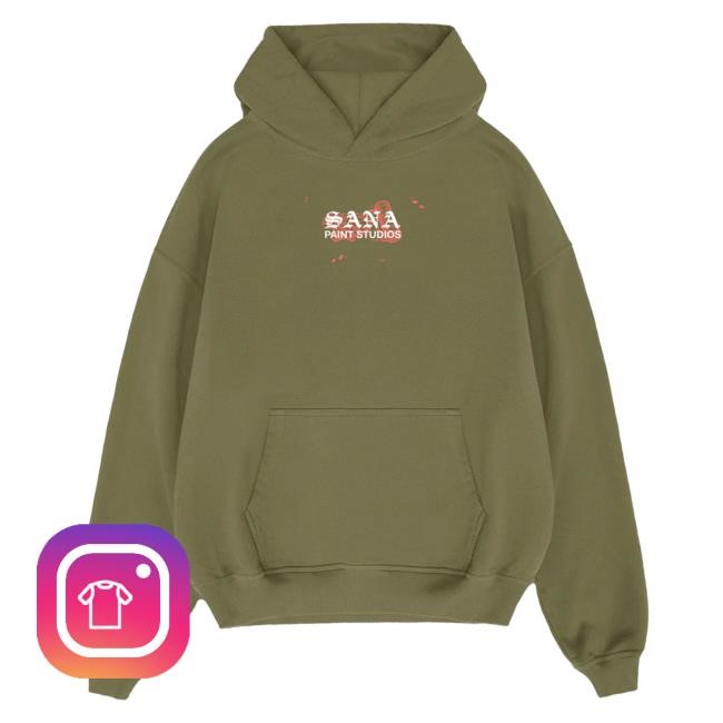 Official Sana Detroit Clothing Store Paint Studios Hoodie - Brown