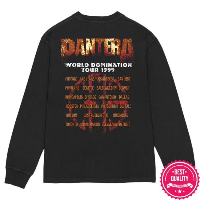 Official Pantera Merch Store World Domination Tour 1999 Long Sleeve T-Shirts