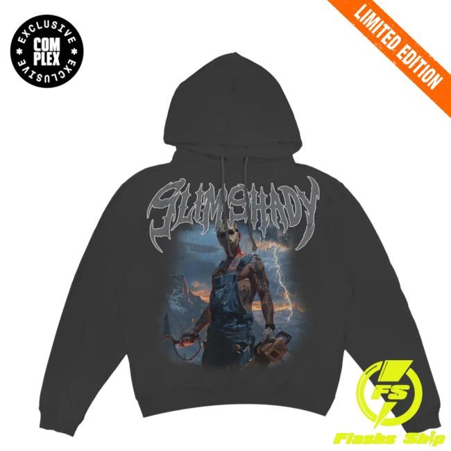 Official Complex Merch Store Shop Eminem Slim Shady Eminem Chainsaw Shady Hoodies