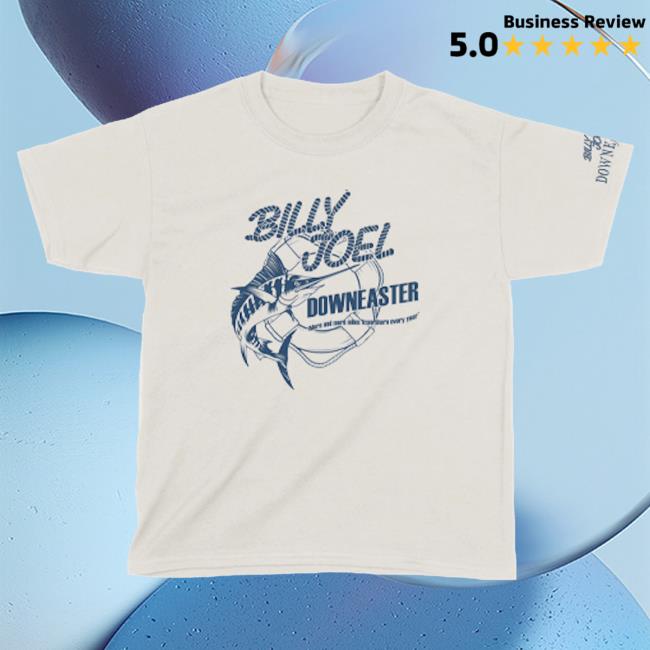 Official Billy Joel Merch Store Billy Joel Downeaster Fishing Youth Top Shirt - Online Exclusive Billy Joel Apparel Clothing Shop