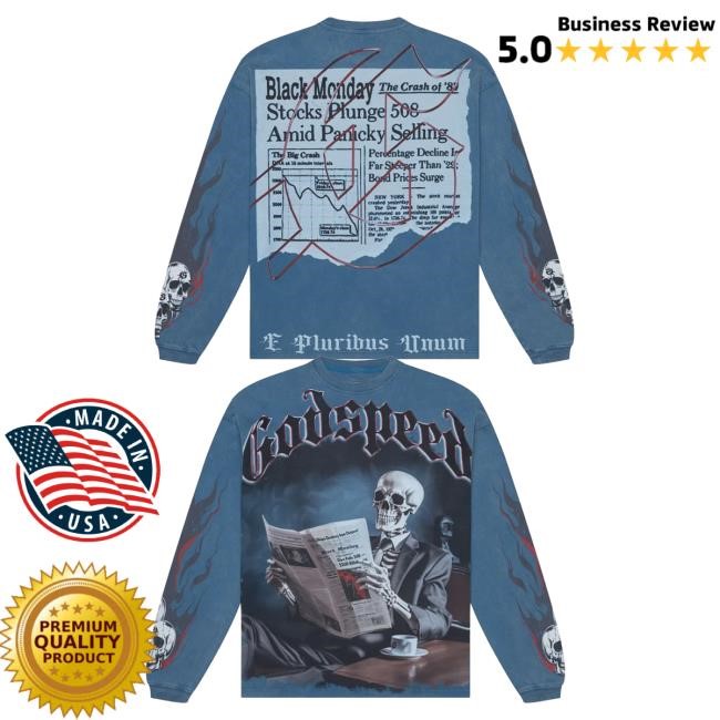 Official Godspeed New York Clothing Shop Black Monday Long Sleeve T Shirt (True Blue)