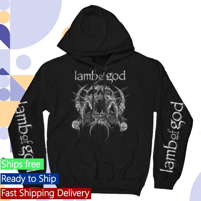 Official Lamb Of God Merch Store Lamb Of God X Riddick Skull Hooded Sweatshirt