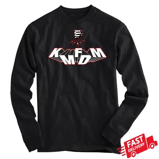 Official Kmfdm Merch Store Shop Kmfdm Tumbling Logo Long Sleeve T-Shirt