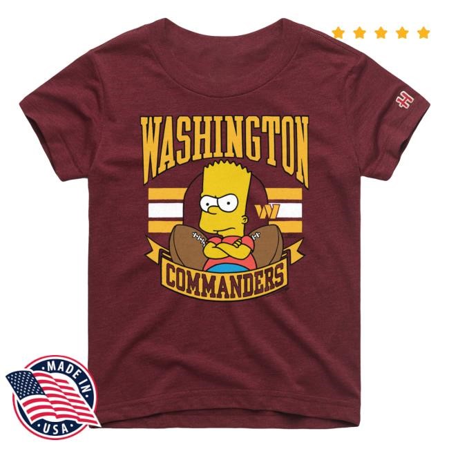 Official Washington Commanders Homage x The Simpsons Youth Hot Shirt - Burgundy