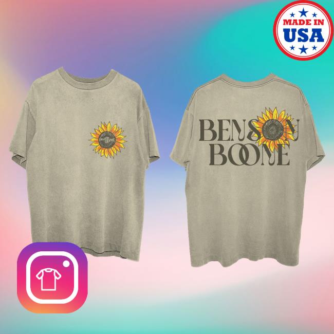 Official Benson Boone Merch Store Benson Boone Sunflower Tshirt Benson Boone Apparel Clothing Shop BensonBoone