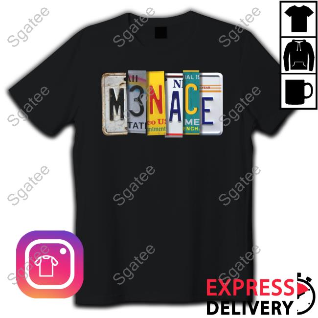 Official Kanel Joseph Menace License Plate Black Shirt