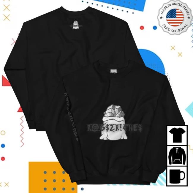 Rags 2 Riches Mono Black Crew neck Sweatshirt Official Rags 2 Riches Apparel Shop Store Merch Rags2riches Rags 2 Riches Mono Black Pullover Sweatshirt