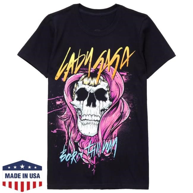 Lady Gaga Born This Way Skull Girls T Shirt
