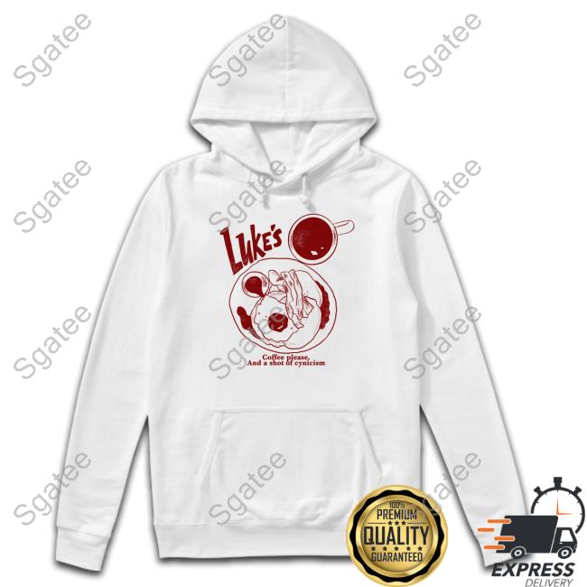 Official The Clique Clothing Co Merch Luke's Coffee Please And A Shot Of Cynicism T-Shirt