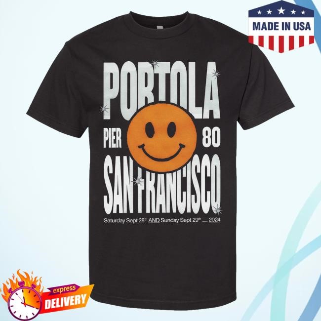 A – Portola Smiley Lineup Short Sleeve Tee – Portola Music Festival Merch