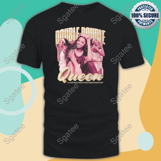 Angel Reese Merch Angel Reese Double-Double Queen Hooded Sweatshirt
