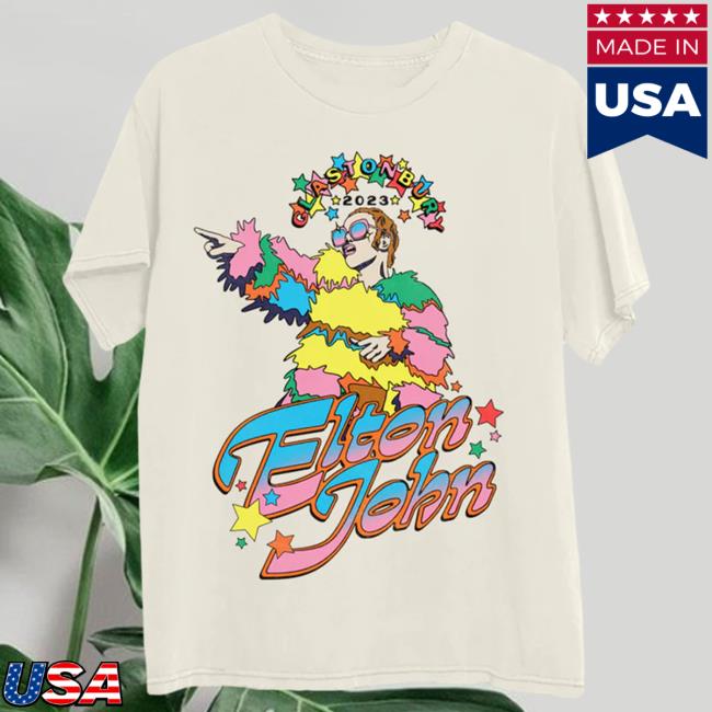 Official Elton John Merch Store Glastonbury Natural Tee