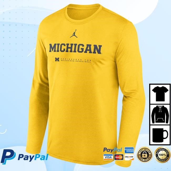 Michigan Wolverines Jordan Brand Basketball Maize Dri-FIT Shooting LongSleeve The M Den Official Shop
