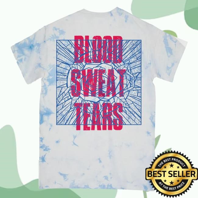 Official Solence Merch Store Solence Blood Sweat Tears Hot Shirt (Blue/ White Dye)