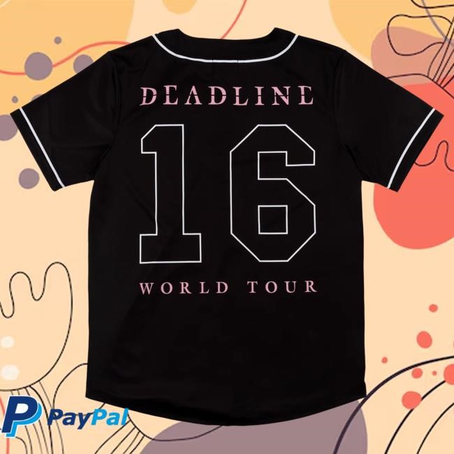 Deadline Tour Merch BLACKPINK 16 Baseball Jersey Black Tee | Blackpink Official Merch Store