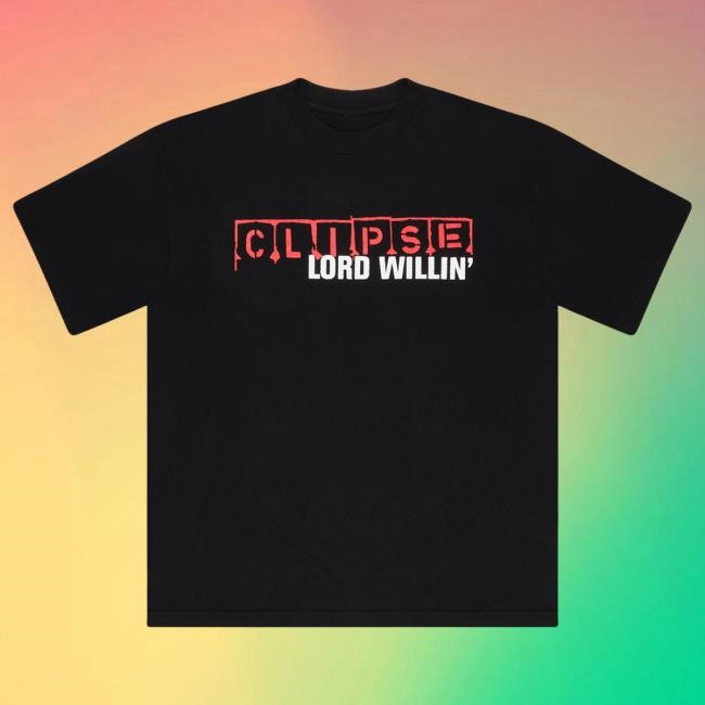 Let God Sort Em Out Star Trak X Lord Willin' Logo Tee Black Red Clipse