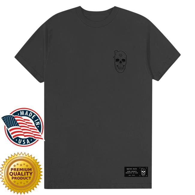 Official Spite Cult Merch Skull Badge Dark Grey Tour Tee Shirt Spite Cult