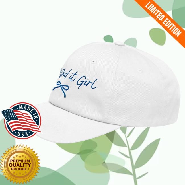 Official Momlifewithlaura You Did It Girl Bow Cap - Light Blue/White