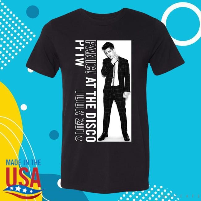 Official Panic! At The Disco Merch Store White Block Photo Tour Shirt Panic! At The Disco
