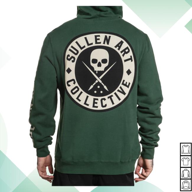 Official Sullen Clothing Sullen Art Collective Boh Hoodie Sycamore Dark Green Sullenclothing