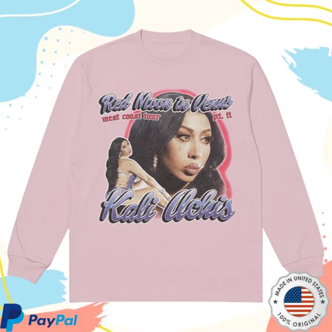 Official Kali Uchis Merch Store Rmiv West Coast Tour Pink LS T Shirt Dateback Kaliuchis Clothing Shop