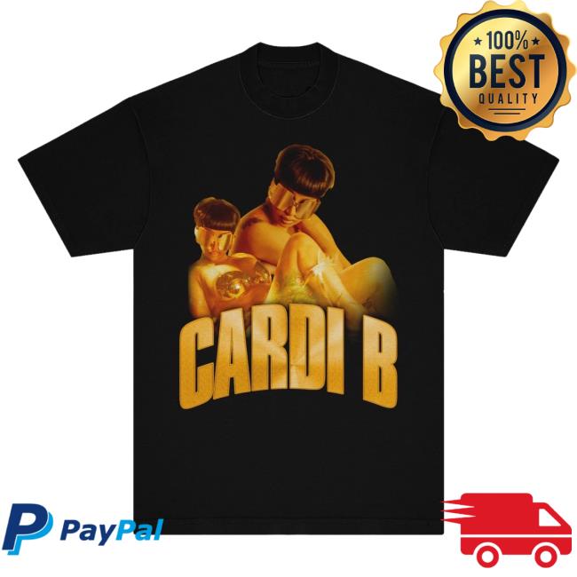 Official Cardi B Merch Store Cardi B Gold Logo Tshirt (Black) Cardi B Apparel Clothing Shop CardiB