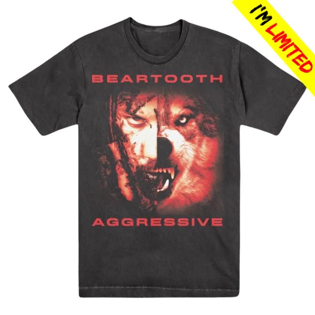 Official Beartooth Merch Beartooth Aggressive Red Wolf Tee
