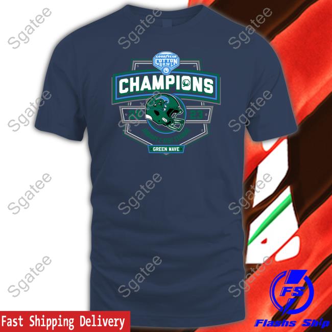 Official 2023 Cotton Bowl Champions January 2 At&T Stadium Green Wave Shirt